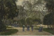 Stanislas lepine Nuns and Schoolgirls in the Tuileries Gardens oil painting on canvas